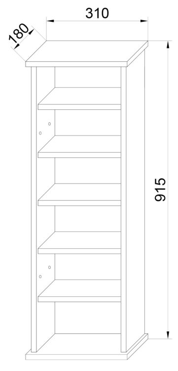 Produktbild: Holz CD DVD Stand Regal Schrank Glast&uuml;r Tilano M