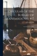 Produktbild: Circular of the Bureau of Standards No. 417