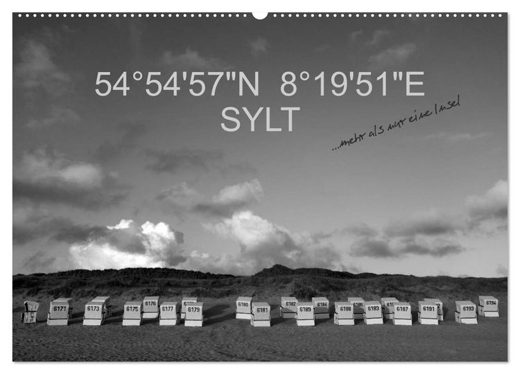 Produktbild: 54&deg;54'57"N 8&deg;19'51"E SYLT (Wandkalender 2026 DIN A2 quer), CALVENDO Monatskalender
