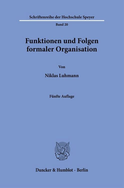 Produktbild: Funktionen und Folgen formaler Organisation.