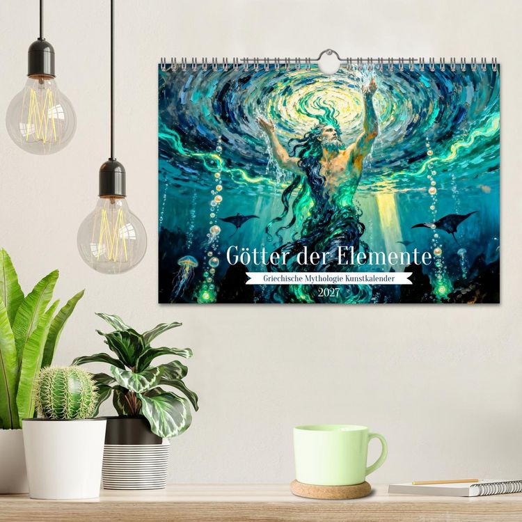Produktbild: G&ouml;tter der Elemente - Griechische Mythologie Kunstkalender (Wandkalender 2027 DIN A4 quer), CALVENDO Monatskalender