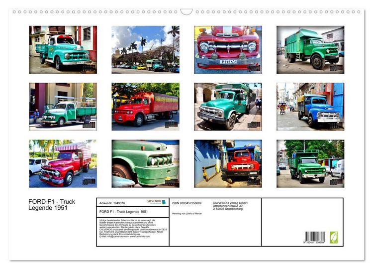 Produktbild: FORD F1 - Truck Legende 1951 (Wandkalender 2026 DIN A2 quer), CALVENDO Monatskalender