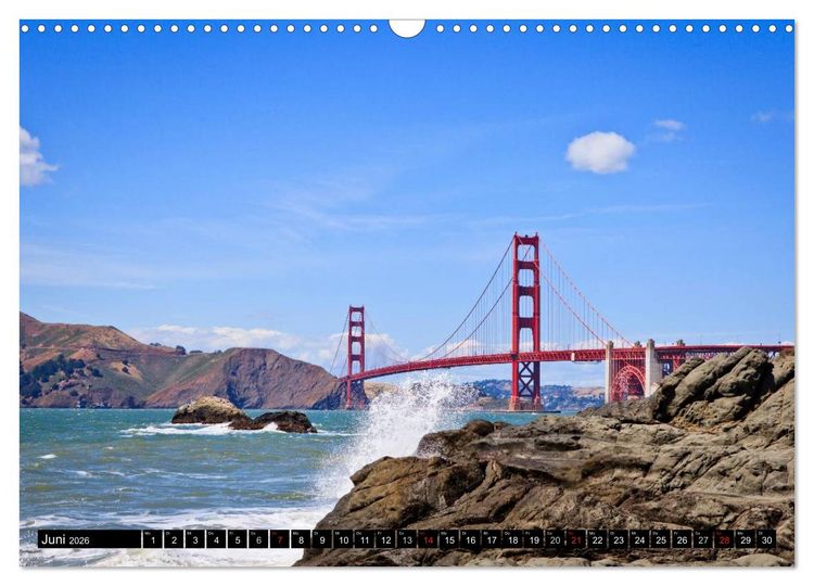 Produktbild: Golden Gate Bridge (Wandkalender 2026 DIN A3 quer), CALVENDO Monatskalender