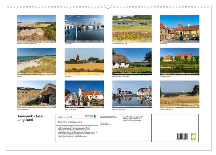 Produktbild: D&auml;nemark - Insel Langeland (Wandkalender 2026 DIN A2 quer), CALVENDO Monatskalender