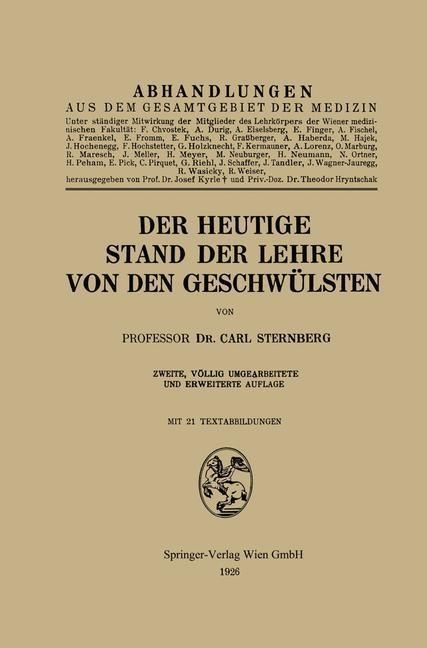 Produktbild: Der heutige Stand der Lehre von den Geschw&uuml;lsten