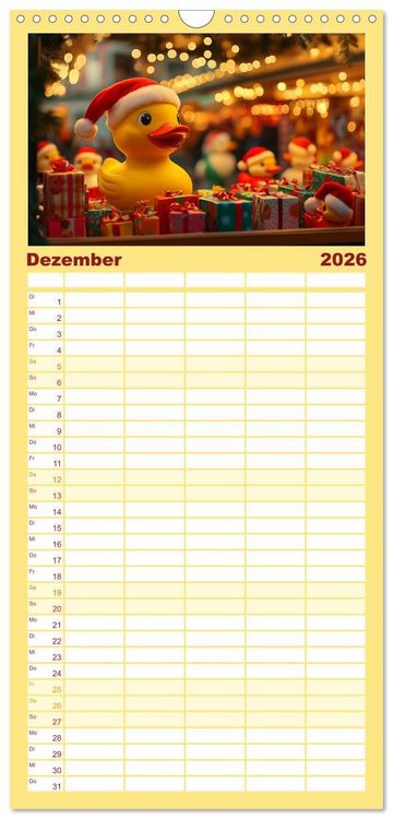 Produktbild: Familienplaner 2026 - Badeenten Kalender - Quietscheenten in der Berufswelt mit 5 Spalten (Wandkalender, 21 x 45 cm) CALVENDO