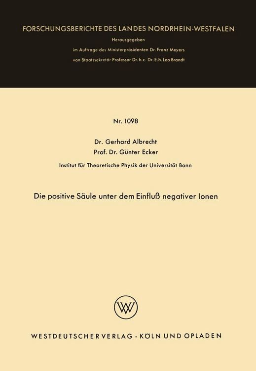 Produktbild: Die positive S&auml;ule unter dem Einflu&szlig; negativer Ionen