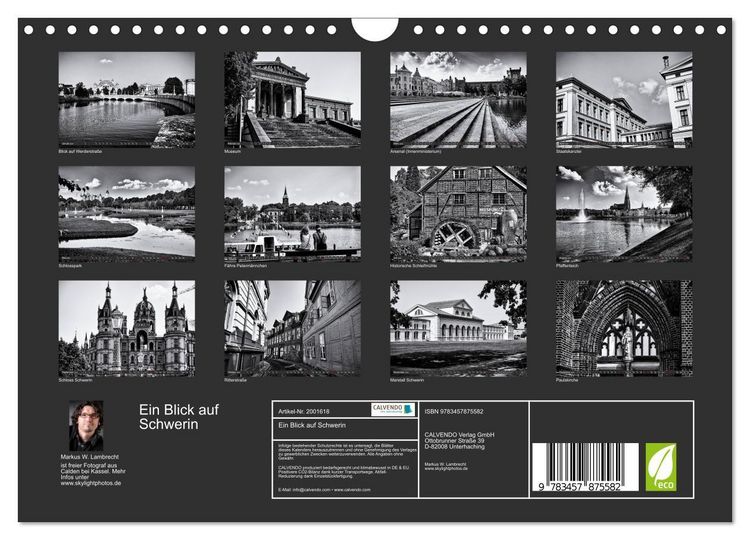 Produktbild: Ein Blick auf Schwerin (Wandkalender 2026 DIN A4 quer), CALVENDO Monatskalender