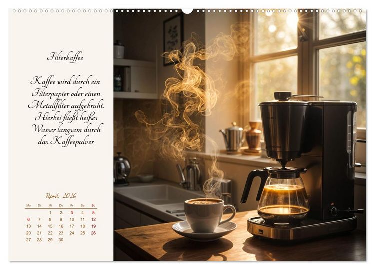 Produktbild: KI - Kaffee und Genuss 12 Monate im Aroma (Wandkalender 2026 DIN A2 quer), CALVENDO Monatskalender