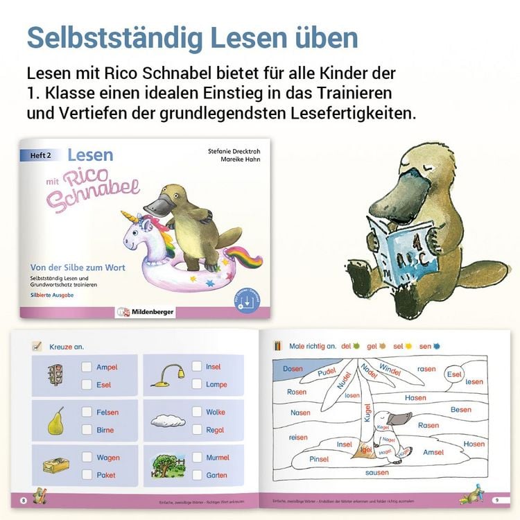 Produktbild: Lesen mit Rico Schnabel, Heft 2: Von der Silbe zum Wort