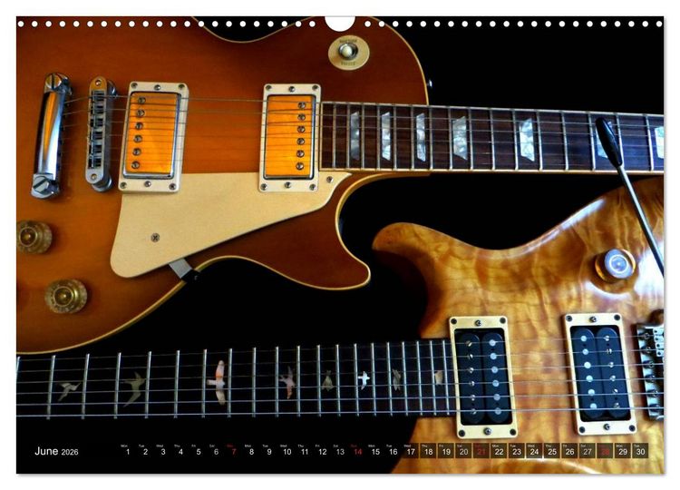 Produktbild: ROCK GUITARS Snapshots (Wall Calendar 2026 DIN A3 landscape), CALVENDO 12 Month Wall Calendar