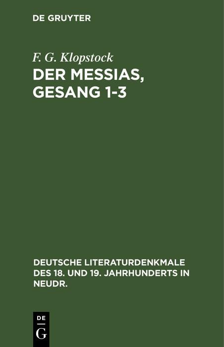 Produktbild: Der Messias, Gesang 1-3