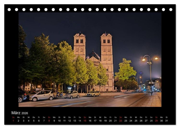 Produktbild: K&ouml;ln &ndash; Nachts 2026 (Tischkalender 2026 DIN A5 quer), CALVENDO Monatskalender