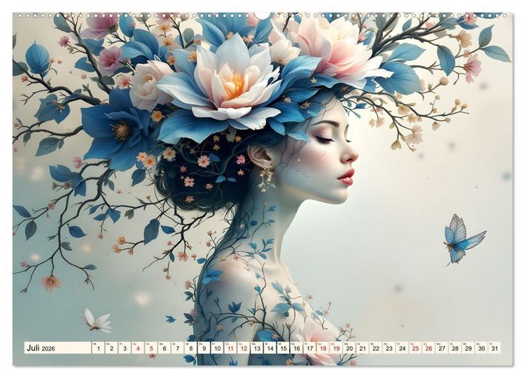 Produktbild: Florale Verwandlung (hochwertiger Premium Wandkalender 2026 DIN A2 quer), Kunstdruck in Hochglanz
