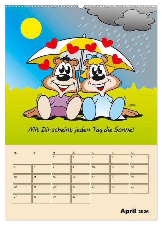 Produktbild: Ein Jahr mit Dir! (Wandkalender 2026 DIN A2 hoch), CALVENDO Monatskalender