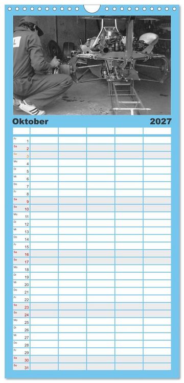 Produktbild: Familienplaner 2027 - Formel, Rennen, Boxengasse 1971-&acute;83 mit 5 Spalten (Wandkalender, 21 x 45 cm) CALVENDO