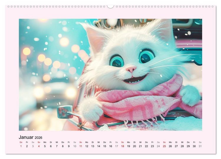 Produktbild: Katzen-Paradies. Entz&uuml;ckende Cartoon-K&auml;tzchen zum verlieben (Wandkalender 2026 DIN A2 quer), CALVENDO Monatskalender