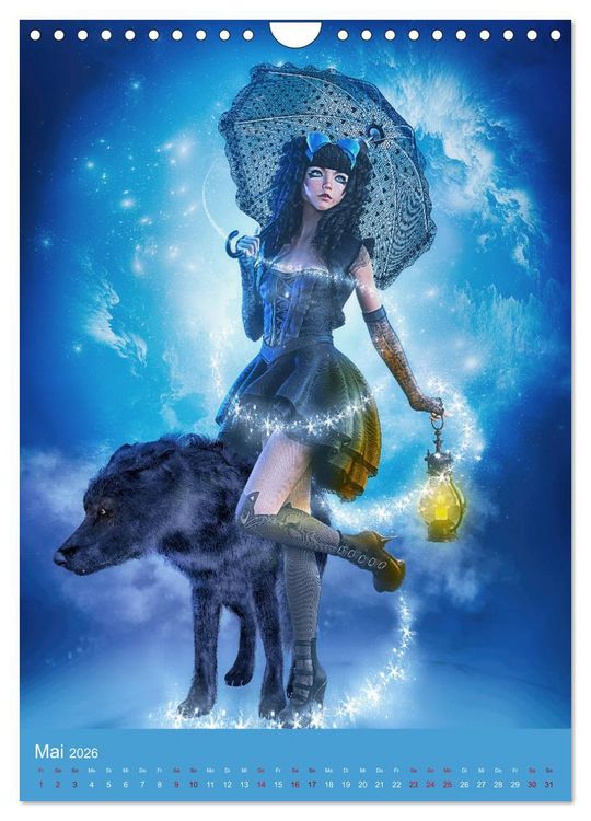 Produktbild: M&auml;dchen im Manga Style (Gothic Art) (Wandkalender 2026 DIN A4 hoch), CALVENDO Monatskalender