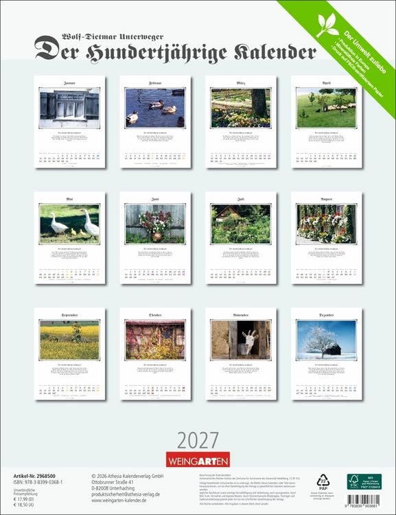 Produktbild: Der Hundertj&auml;hrige Kalender 2027