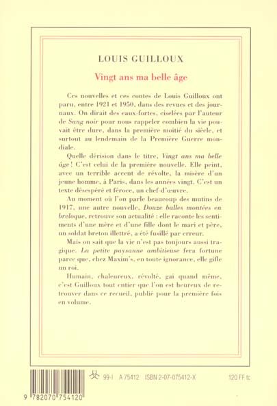 Produktbild: Vingt ans ma belle &acirc;ge