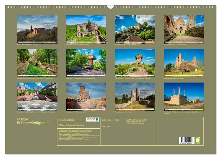 Produktbild: Pf&auml;lzer Sehensw&uuml;rdigkeiten (Wandkalender 2026 DIN A2 quer), CALVENDO Monatskalender