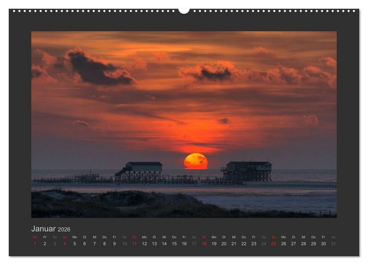 Produktbild: Impressionen aus St. Peter-Ording (Wandkalender 2026 DIN A2 quer), CALVENDO Monatskalender