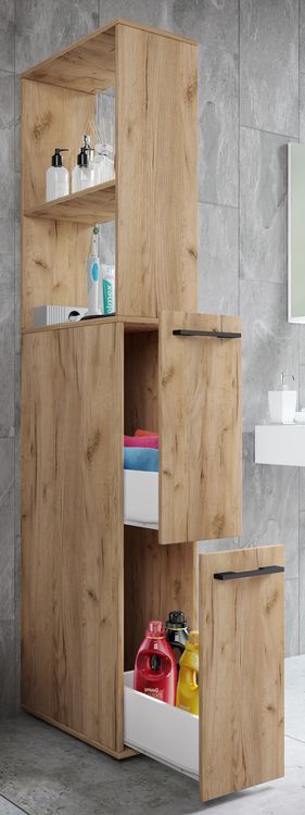 Produktbild: Holz Badm&ouml;bel Nischenschrank Schublade Sadilo XL