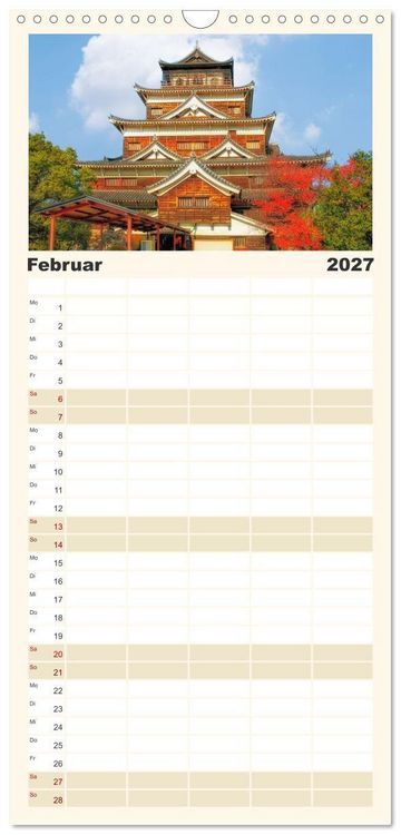 Produktbild: Familienplaner 2027 - Japanische Tempel und Schreine mit 5 Spalten (Wandkalender, 21 x 45 cm) CALVENDO