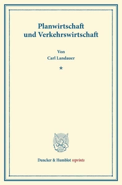 Produktbild: Planwirtschaft und Verkehrswirtschaft.