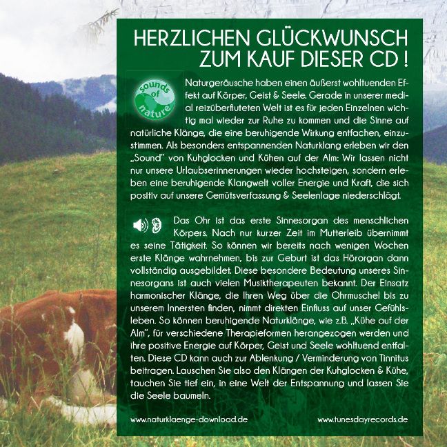 Produktbild: K&uuml;he auf der Alm - Naturger&auml;usche zur Entspannung & Wellness