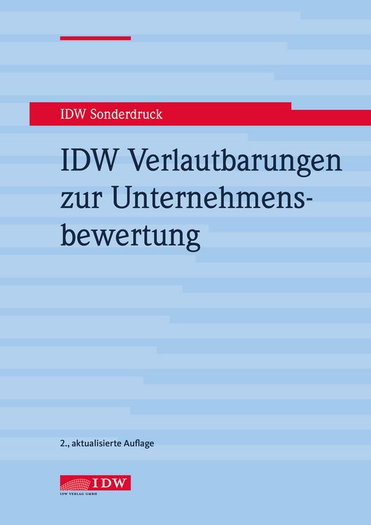 Produktbild: IDW Verlautbarungen zur Unternehmensbewertung