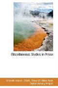 Produktbild: Miscellaneous Studies in Prose