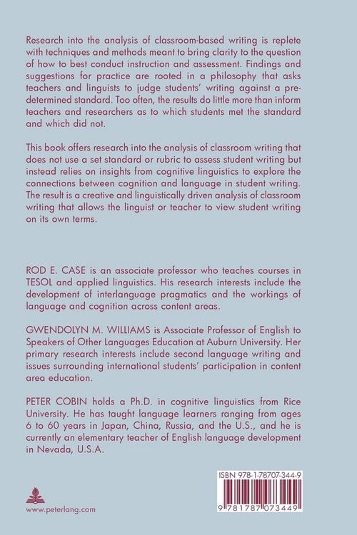 Produktbild: Cognitive Linguistic Explorations of Writing in the Classroom