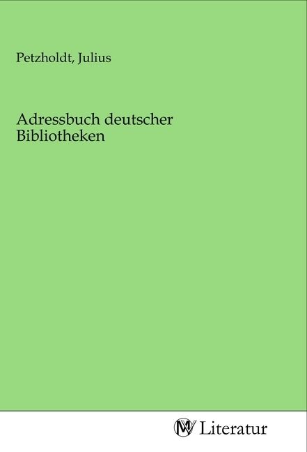 Produktbild: Adressbuch deutscher Bibliotheken