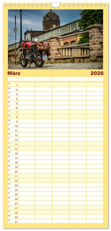 Produktbild: Familienplaner 2026 - Meine MZ ES 250/2 unterwegs in Chemnitz mit 5 Spalten (Wandkalender, 21 x 45 cm) CALVENDO