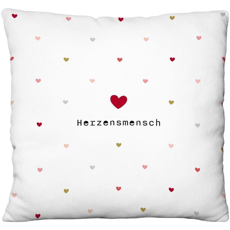 Produktbild: Pl&uuml;schkissen mit Motiv "Herzensmensch"