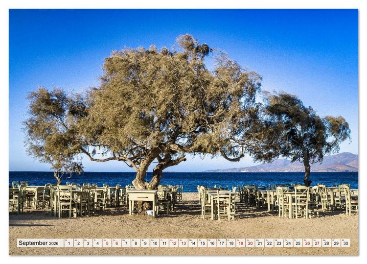 Produktbild: Die Insel Naxos - Ein Traum in blau und wei&szlig; (Tischkalender 2026 DIN A5 quer), CALVENDO Monatskalender