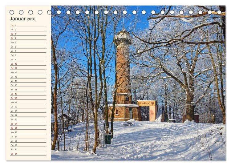 Produktbild: Vom Erzgebirge bis Neuseenland - Impressionen aus Sachsen (Tischkalender 2026 DIN A5 quer), CALVENDO Monatskalender