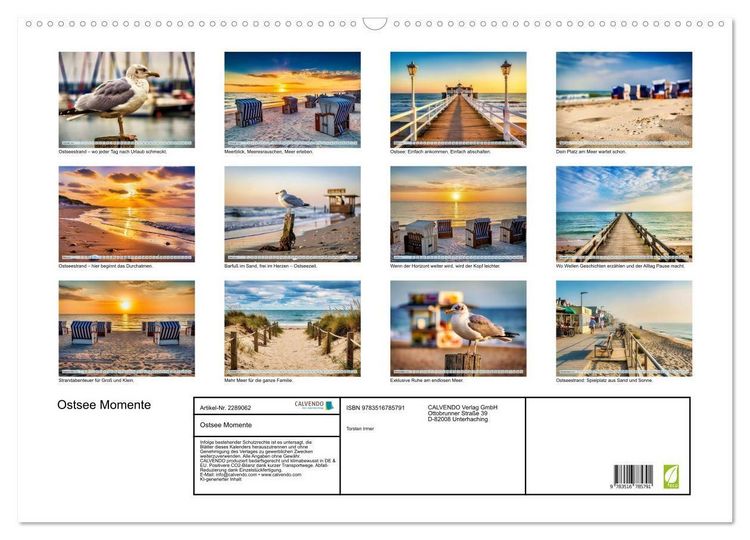 Produktbild: Ostsee Momente (Wandkalender 2027 DIN A2 quer), CALVENDO Monatskalender