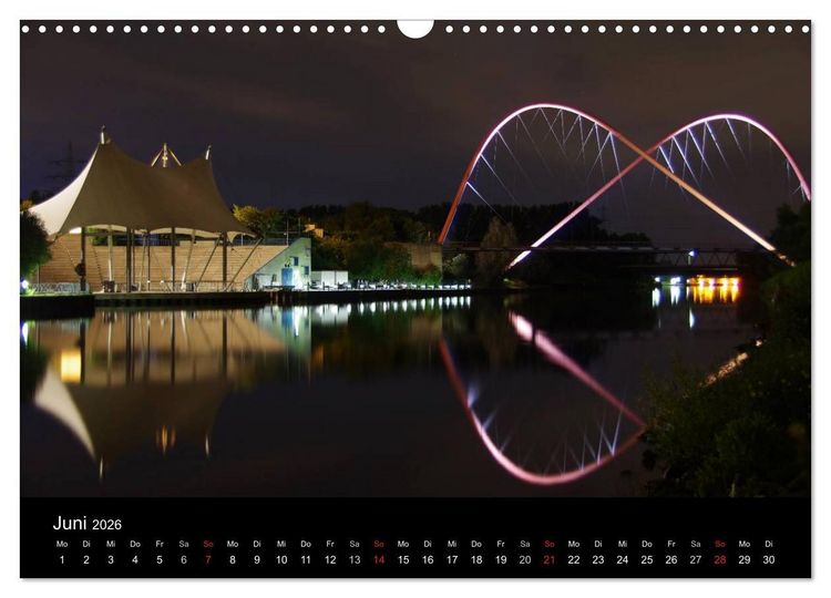 Produktbild: Wenn es Nacht wird im Ruhrgebiet (Wandkalender 2026 DIN A3 quer), CALVENDO Monatskalender