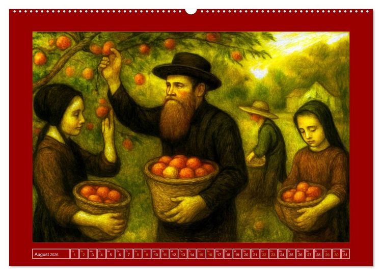 Produktbild: Einfach Leben - Einblicke in die Welt der Amish im Stil alter Gem&auml;lde (Wandkalender 2026 DIN A2 quer), CALVENDO Monatskalender