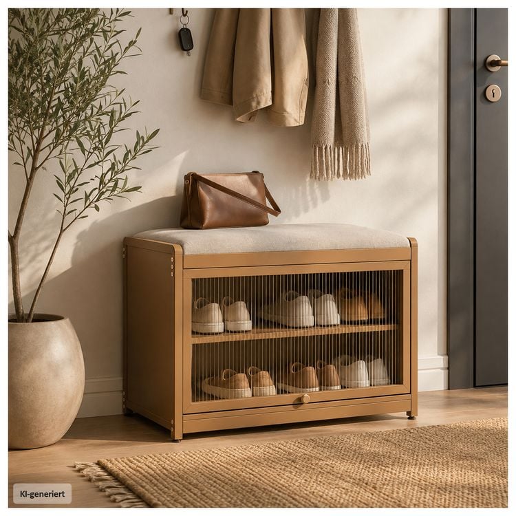 HTI-Living Schuhschrank mit Schiebetür und Sitzkissen Braun kaufen