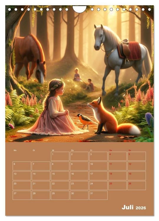 Produktbild: K&ouml;nigliche Momente - Kleine Prinzessin im M&auml;rchenwald (Wandkalender 2026 DIN A4 hoch), CALVENDO Monatskalender