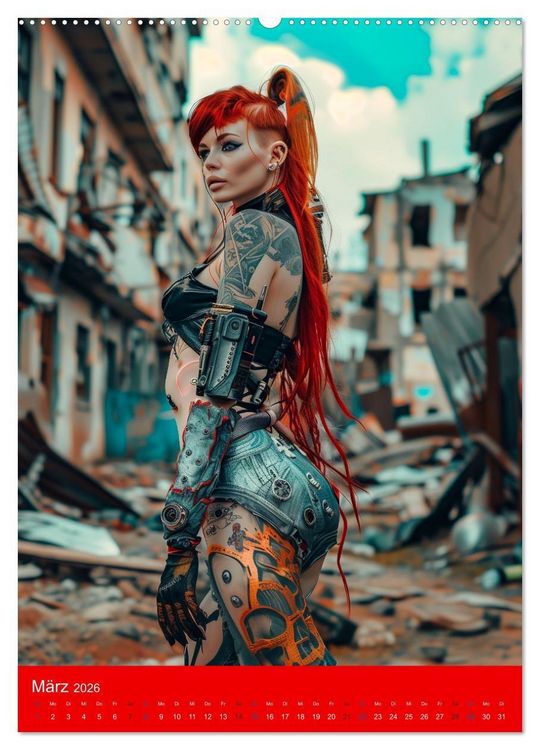 Produktbild: RED HAIR - Cyberladys (hochwertiger Premium Wandkalender 2026 DIN A2 hoch), Kunstdruck in Hochglanz