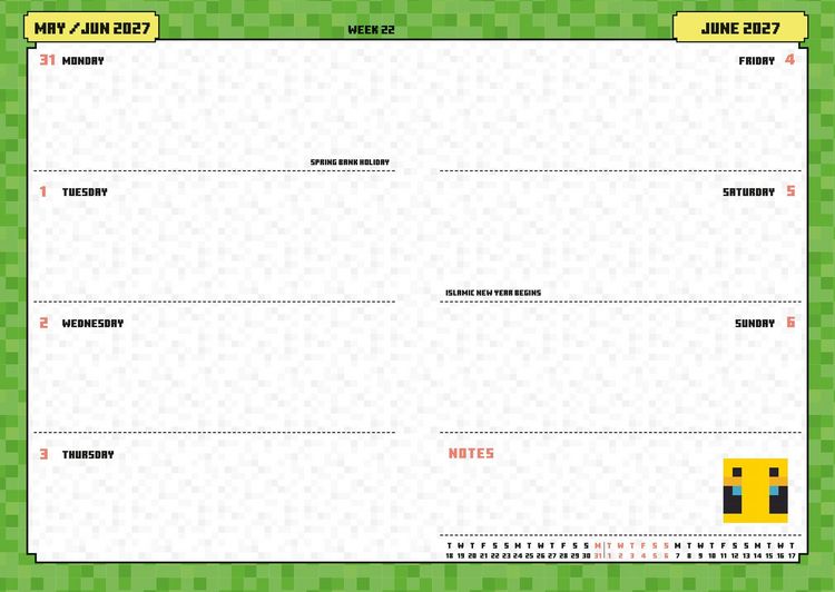 Produktbild: Minecraft &ndash; A5-Tischkalender 2027