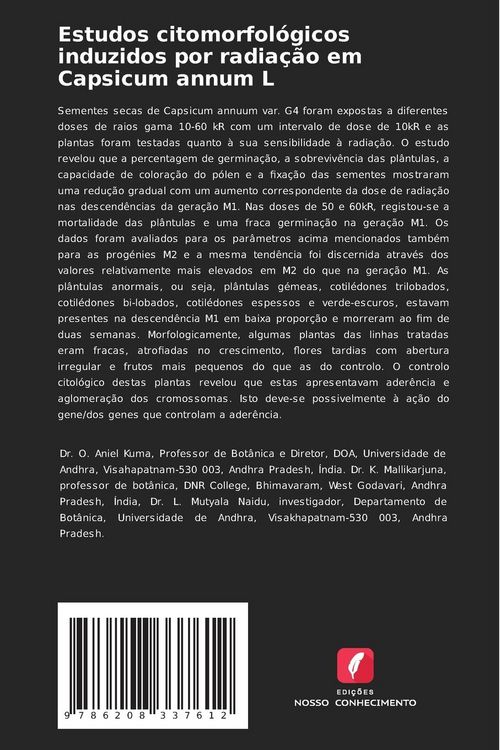 Produktbild: Estudos citomorfol&oacute;gicos induzidos por radia&ccedil;&atilde;o em Capsicum annum L