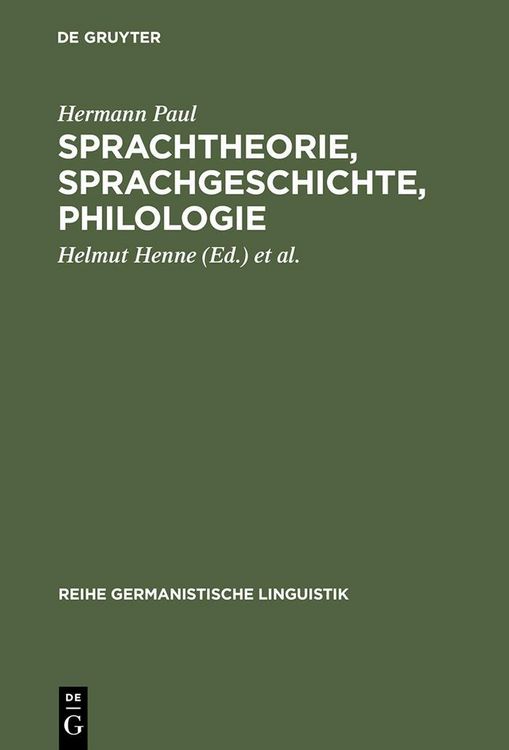 Produktbild: Sprachtheorie, Sprachgeschichte, Philologie