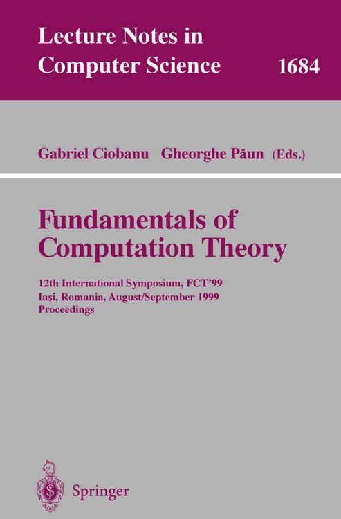 Produktbild: Fundamentals of Computation Theory