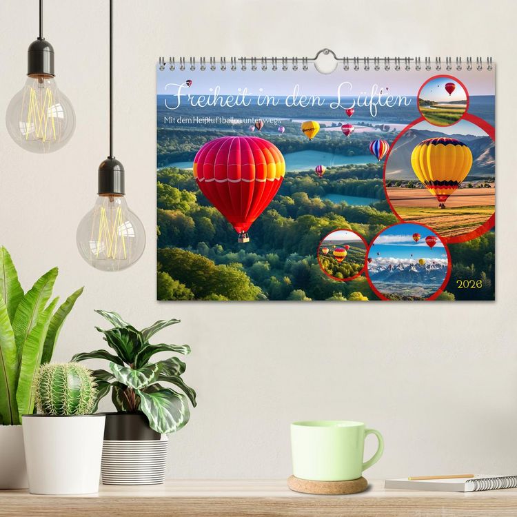 Produktbild: Freiheit in den L&uuml;ften . Mit dem Hei&szlig;luftballon unterwegs (Wandkalender 2026 DIN A4 quer), CALVENDO Monatskalender