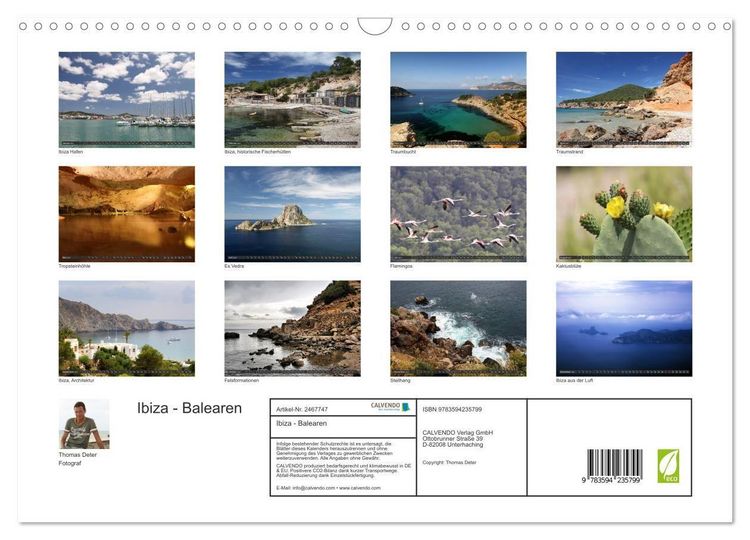 Produktbild: Ibiza - Balearen (Wandkalender 2027 DIN A3 quer), CALVENDO Monatskalender